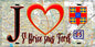 Plaque métal décorative  J' ❤️Saint-Brice-sous-Forêt, Val d'Oise (95) fond carte