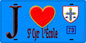 Plaque métal décorative  J' ❤️ Saint-Cyr-l'École, Yvelines (78) fond bleu