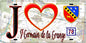Plaque métal décorative  J' ❤️ Saint-Germain-de-la-Grange, Yvelines (78) fond carte