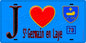 Plaque métal décorative  J' ❤️ Saint-Germain-en-Laye, Yvelines (78) fond bleu 1