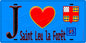 Plaque métal décorative  J' ❤️Saint-Leu-la-Forêt, Val d'Oise (95) fond bleu