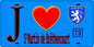 Plaque métal décorative  J' ❤️ Saint-Martin-de-Bréthencourt, Yvelines (78) fond bleu