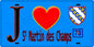 Plaque métal décorative  J' ❤️ Saint-Martin-des-Champs, Yvelines (78) fond bleu
