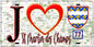 Plaque métal décorative  J' ❤️Saint-Martin-des-Champs, Seine et Marne (77) fond carte