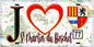 Plaque métal décorative  J' ❤️Saint-Martin-du-Boschet, Seine et Marne (77) fond carte