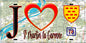 Plaque métal décorative  J' ❤️ Saint-Martin-la-Garenne, Yvelines (78) fond carte