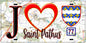 Plaque métal décorative  J' ❤️Saint-Pathus, Seine et Marne (77) fond carte