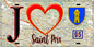 Plaque métal décorative  J' ❤️Saint-Prix, Val d'Oise (95) fond carte