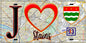 Plaque métal décorative  J' ❤️Stains, Seine Saint Denis (93) fond carte