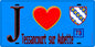 Plaque métal décorative  J' ❤️ Tessancourt-sur-Aubette, Yvelines (78) fond bleu