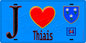 Plaque métal décorative  J' ❤️Thiais, Val de Marne (94) fond bleu