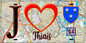 Plaque métal décorative  J' ❤️Thiais, Val de Marne (94) fond carte