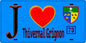Plaque métal décorative  J' ❤️ Thiverval-Grignon, Yvelines (78) fond bleu