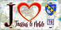 Plaque métal décorative  J' ❤️ Toussus-le-Noble Yvelines (78) fond carte