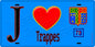 Plaque métal décorative  J' ❤️ Trappes Yvelines (78) fond bleu