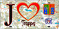 Plaque métal décorative  J' ❤️ Trappes Yvelines (78) fond carte