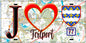 Plaque métal décorative  J' ❤️Trilport, Seine et Marne (77) fond carte