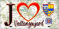 Plaque métal décorative  J' ❤️Vallangoujard, Val d'Oise (95) fond carte