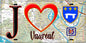 Plaque métal décorative  J' ❤️Vauréal, Val d'Oise (95) fond carte