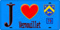 Plaque métal décorative  J' ❤️ Vernouillet, Yvelines (78) fond bleu