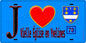 Plaque métal décorative  J' ❤️Vieille-Église-en-Yvelines, Yvelines (78) fond bleu