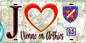 Plaque métal décorative  J' ❤️Vienne-en-Arthies, Val d'Oise (95) fond carte