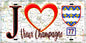 Plaque métal décorative  J' ❤️Vieux-Champagne, Seine et Marne (77) fond carte