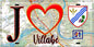 Plaque métal décorative  J' ❤️Villabé, Essonne (91) fond carte