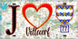 Plaque métal décorative  J' ❤️Villecerf, Seine et Marne (77) fond carte
