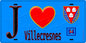Plaque métal décorative  J' ❤️Villecresnes, Val de Marne (94) fond bleu