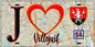 Plaque métal décorative  J' ❤️Villejuif, Val de Marne (94) fond carte