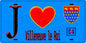 Plaque métal décorative  J' ❤️Villeneuve-le-Roi, Val de Marne (94) fond bleu