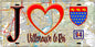 Plaque métal décorative  J' ❤️Villeneuve-le-Roi, Val de Marne (94) fond carte