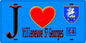 Plaque métal décorative  J' ❤️Villeneuve-Saint-Georges, Val de Marne (94) fond bleu 