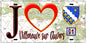 Plaque métal décorative  J' ❤️Villeneuve-sur-Auvers, Essonne (91) fond carte