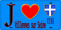 Plaque métal décorative  J' ❤️Villennes-sur-Seine, Yvelines (78) fond bleu