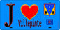Plaque métal décorative  J' ❤️Villepinte, Seine Saint Denis (93) fond bleu