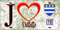 Plaque métal décorative  J' ❤️Villette, Yvelines (78) fond carte
