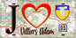 Plaque métal décorative  J' ❤️Villiers-Adam, Val d'Oise (95) fond carte
