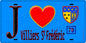 Plaque métal décorative  J' ❤️Villiers-Saint-Frédéric, Yvelines (78) fond bleu