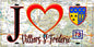 Plaque métal décorative  J' ❤️Villiers-Saint-Frédéric, Yvelines (78) fond carte