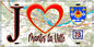 Plaque métal décorative  J' ❤️ Mantes-la-Ville, Yvelines (78) fond carte