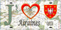 Plaque métal décorative 15X30 J' ❤️ Airaines, Somme (80) géo