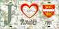 Plaque métal décorative 15X30 J' ❤️ Routes , Seine Maritime (76) geo