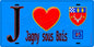 Plaque métal décorative  J' ❤️Jagny-sous-Bois, Val d'Oise (95) fond bleu