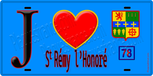 Plaque métal décorative  J' ❤️ Saint-Rémy-l'Honoré, Yvelines (78)