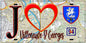 Plaque métal décorative  J' ❤️Villeneuve-Saint-Georges, Val de Marne (94) fond carte
