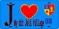 Plaque métal décorative  J' ❤️Wy-dit-Joli-Village, Val d'Oise (95) fond bleu