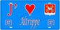 Plaque métal décorative, J'❤️Altrippe, Moselle (57)