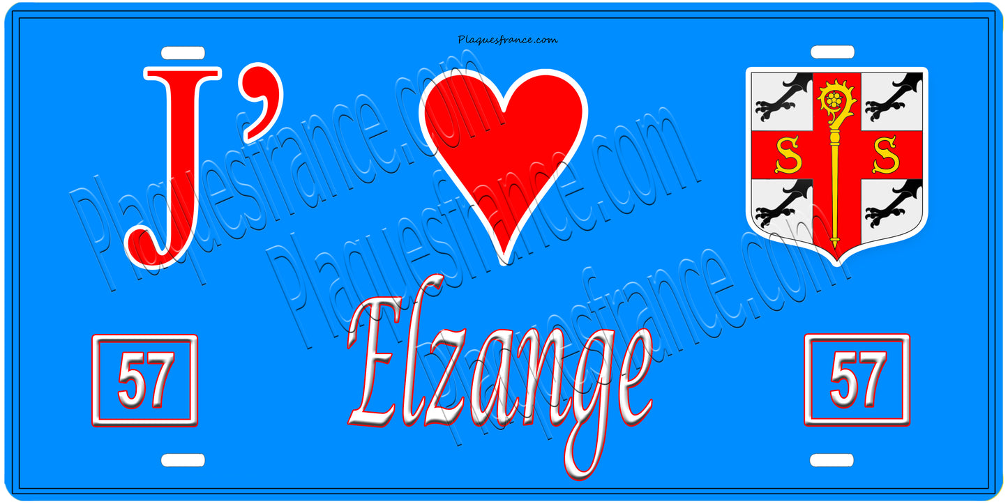 Plaque métal décorative, J'❤️Hombourg-Budange (57)